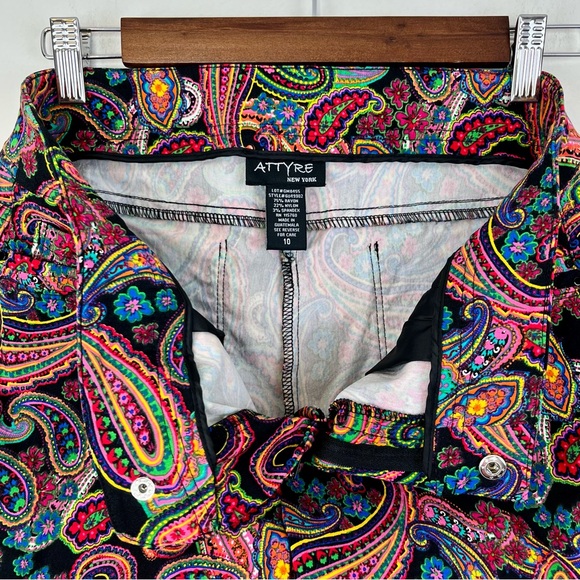 Vintage Attyre Colorful Boho Paisley Hi-Rise Pants in Women's size 10 - Picture 7 of 13